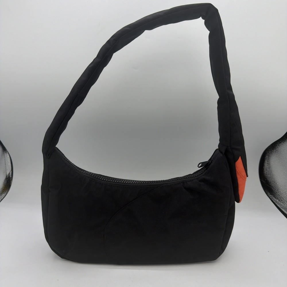 Baggu Swan Bag Black Recycled Nylon Padded Shoulder Bag